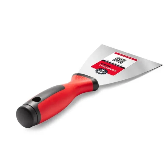 Spatulă cu mâner din cauciuc roșu 100mm